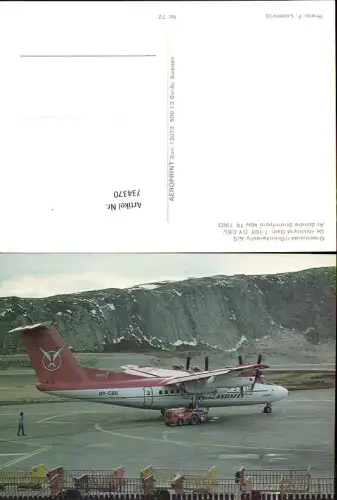 734370 Luftfahrt Flugzeug Greenlandair Grönlandsfly A/S De Havilland Dash 7-103 OY-CBU Söndre Strömfjord 1983
