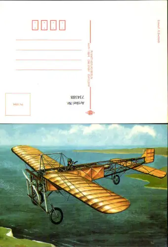 734388 Künstler AK R. Swoboda Luftfahrt Flugzeug Probellerflugzeug vor Küste