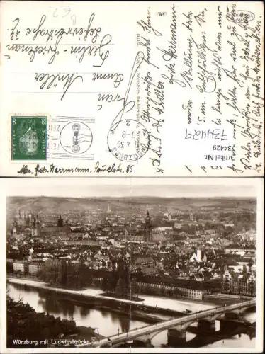 734429 Foto AK Würzburg mit Ludwigsbrücke Brücke