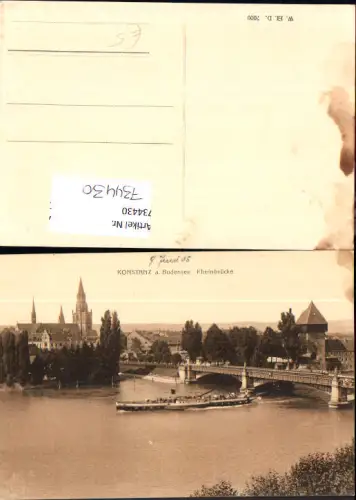 734430 Konstanz am Bodensee Rheinbrücke Brücke Schiff Dampfer Neptun