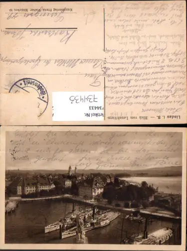 734433 Lindau im Bodense Blick vom Leuchtturm Schiffe Dampfer Hafen