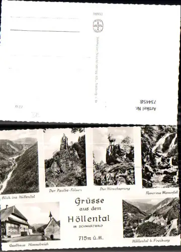 734458 Mehrbild Foto AK Buchenbach Höllental Schwarzwald Gasthaus Himmelreich Hirschsprung