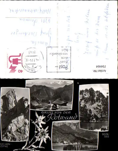 734464 Mehrbild AK Rotwand Ruchenköpfe Soinsee b. Bayrischzell Edelweiß Blume