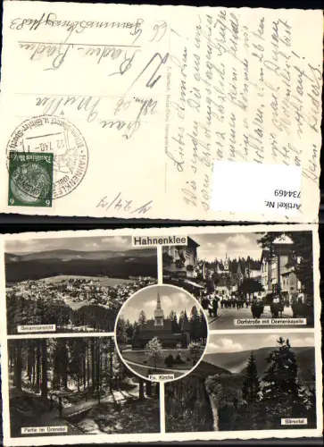 734469 Mehrbild AK Hahnenklee Goslar Gesamtansicht Dorfstraße m. Damenkapelle Kirche Bärental