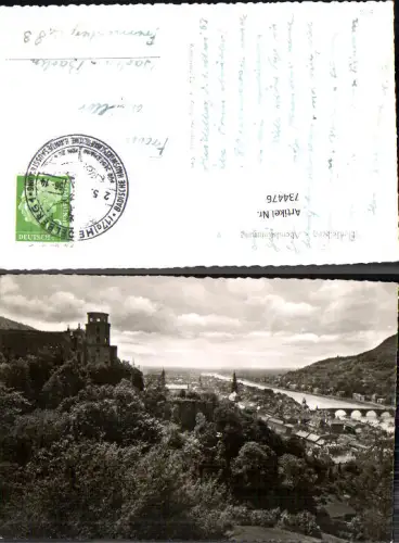 734476 Foto AK Heidelberg Abendstimmung mit Schloss