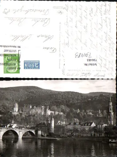 734483 Foto AK Heidelberg Alte Brücke u. Schloss u. Heiliggeistkirche