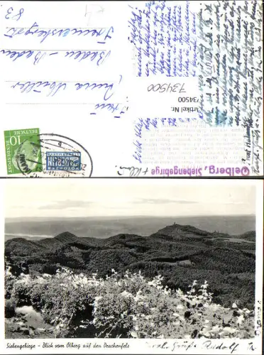 734500 Foto AK Königswinter Ittenbach Siebengebirge Blick vom Ölberg auf den Drachenfels