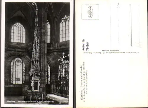 734504 Foto AK Nürnberg Sakramentshäuschen Lorenzkirche
