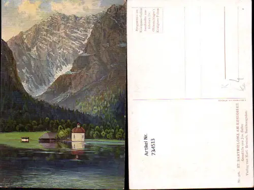 734513 Künstler AK Jos. Zeller St Bartholomä am Königssee Berchtesgaden