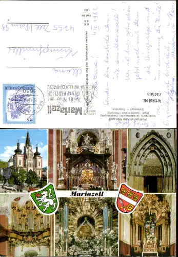 734565 Mehrbild AK Wallfahrtskirche Mariazell Vorderfront Gnadenkapelle Hochaltar