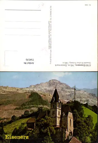 734570 Eisenerz Oswaldi Kirche u. Erzberg Bergbau