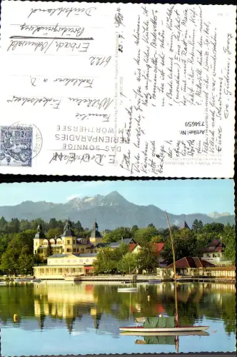 734659 Velden am Wörthersee Schloss mit Mittagskogel Segelboote