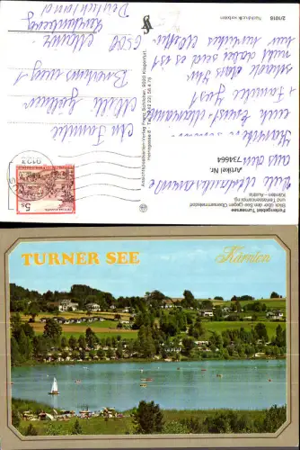 734664 Turnersee Turner See Blick geg. Obersammeldorf Terrassencamping St Kanzian am Klopeiner See