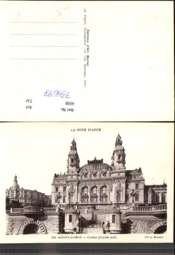 734698 Monaco Monte-Carlo Casino Facade Sud La Cote d Azur