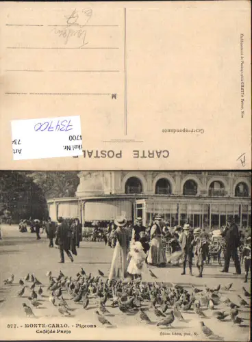 734700 Monaco Monte-Carlo Pigeons Cafe de Paris Tauben Taubenfütterung