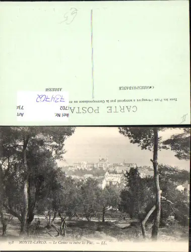 734702 Monaco Monte-Carlo Le Casino vu entre les Pins