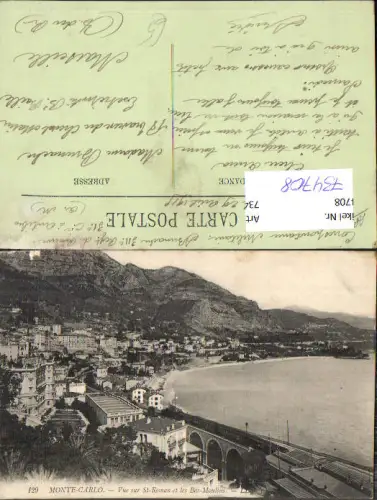 734708 Monaco Monte-Carlo Vue sur St-Roman et les Bas-Moulins Eisenbahn Dampflok