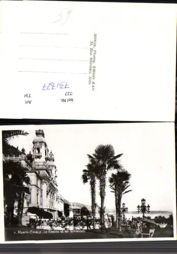 734727 Foto AK Monaco Monte-Carlo Le Casino et les Terrasses Palmen