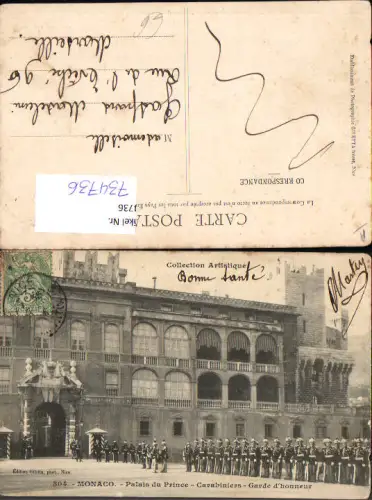 734736 Monaco Monte-Carlo Palais du Prince Carabiniers Garde d honneur Soldaten Wache
