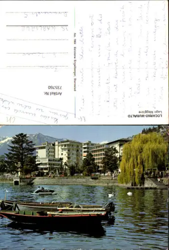 735760 Locarno Lago Maggiore Muralto Boote Blick aufs Ufer