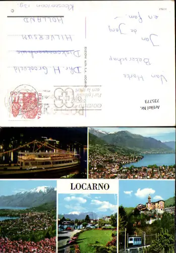 735773 Mehrbild AK Locarno Lago Maggiore Schiff b. Nacht Bergbahn