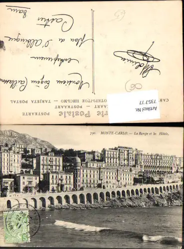 735777 Monaco Monte-Carlo La Rampe et les Hotels Ufer Brandung