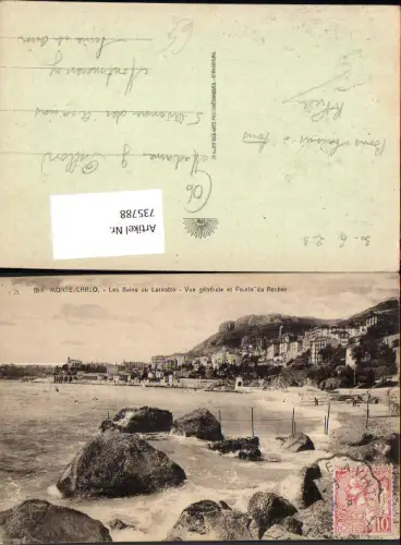 735788 Monaco Monte-Carlo Les Bains du Larvotto Vue generale et Pointe du Rocher Ufer Küste