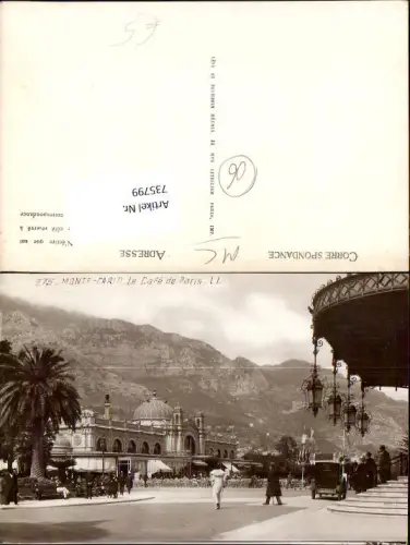 735799 Foto AK Monaco Monte-Carlo Le Cafe de Paris Automobil Oldtimer