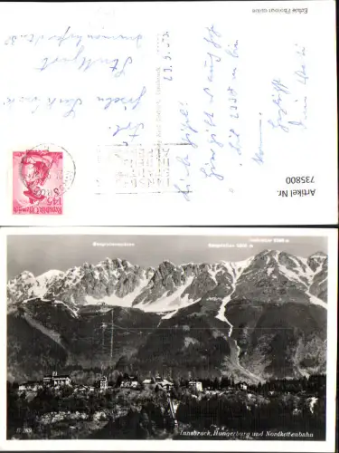 735800 Foto AK Innsbruck Hungerburg u. Nordkettenbahn