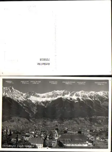735818 Foto AK Innsbruck gegen Norden pub Ad. Künz