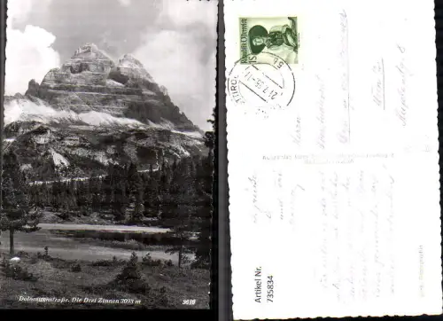 735834 Foto AK Dolomitenstraße Die Drei Zinnen Lienz