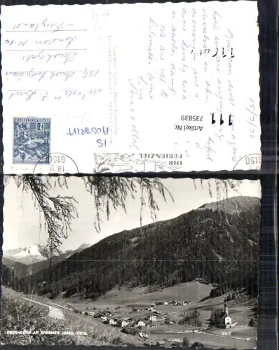 735839 Foto AK Obernberg am Brenner Ansicht mit Kirche