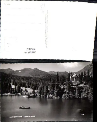 735869 Foto AK Obernbergersee Ruderboot Kirche Obernberg am Brenner