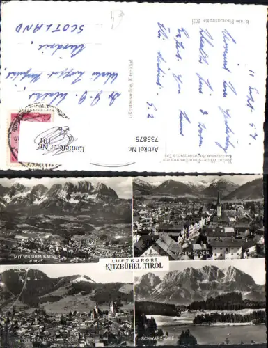 735875 Mehrbild AK Kitzbühel mit Wildem Kaiser Schwarzsee Hahnenkamm