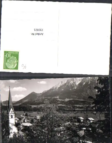 735921 Foto AK Niederndorf b. Kufstein in Tirol mit Kaisergebirge Kirche