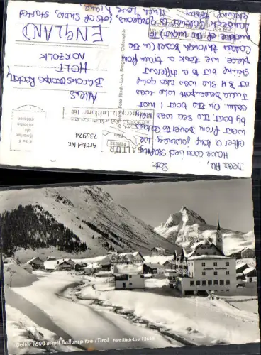 735924 Foto AK Galtür mti Ballunspitze Winteransicht pub Risch-Lau 12658