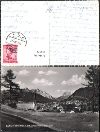 735927 Foto AK Seefeld in Tirol mit Ahornspitzen u. Karwendel