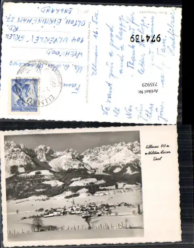 735929 Foto AK Ellmau m. Wildem Kaiser im Winter