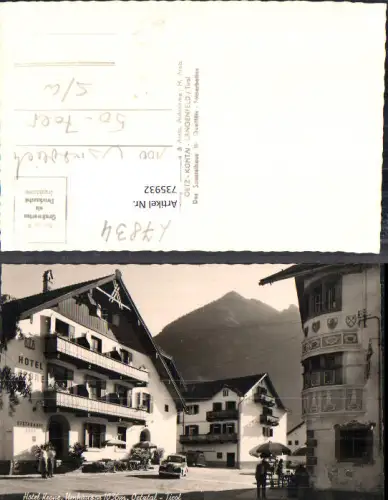 735932 Foto AK Hotel Krone Umhausen Ötztal Automobil Oldtimer