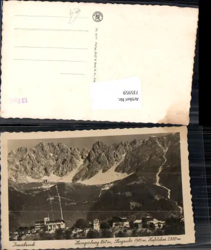 735959 Innsbruck Hungerburg Seegrube Hafelekar