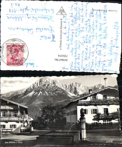735974 tolle Foto AK Aus Ellmau in Tirol Brunnen