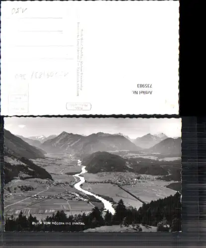 735983 Foto AK Blick von Mösern Seefeld Telfs ins Inntal