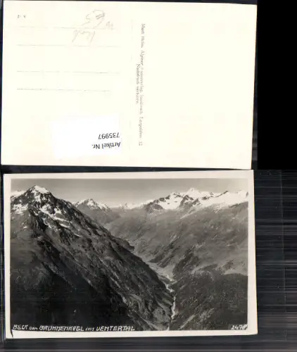 735997 Foto AK Blick vom Brunnenkogl ins Ventertal Vent Sölden