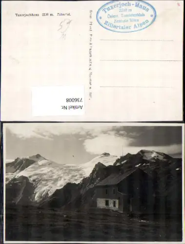 736008 Foto AK Tuxerjochhaus Zillertal ÖTK - Tuxer-Joch-Haus Tux Hintertux