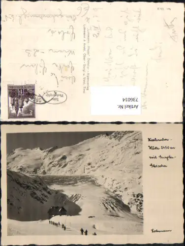 736014 Foto AK Karlsruher Hütte mit Gurglergletscher Langtalereckhütte Sölden Obergurgl