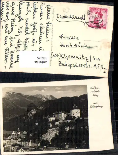 736025 Foto AK Kufstein in Tirol Burg mit Kaisergebirge