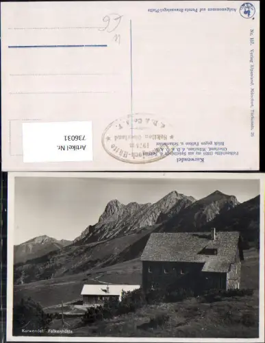 736031 Karwendel Falkenhütte Blick geg. Falken u. Scharfreiter Hinterriß Vomp
