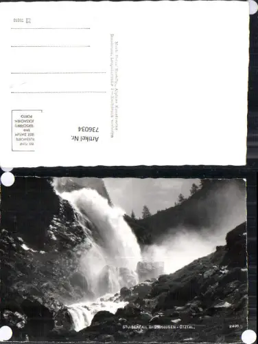 736034 Foto AK Stuibenfall b. Umhausen Ötztal Wasserfall