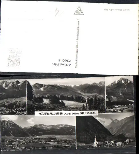 736043 Mehrbild AK Stubaital Mieders Telfes Neustift u. Fulpmes