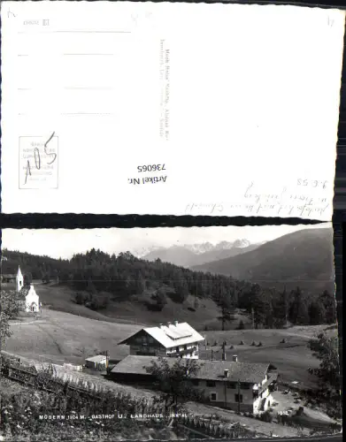 736065 Foto AK Mösern Telfs Gasthof u. Landhaus Inntal mit Kirche